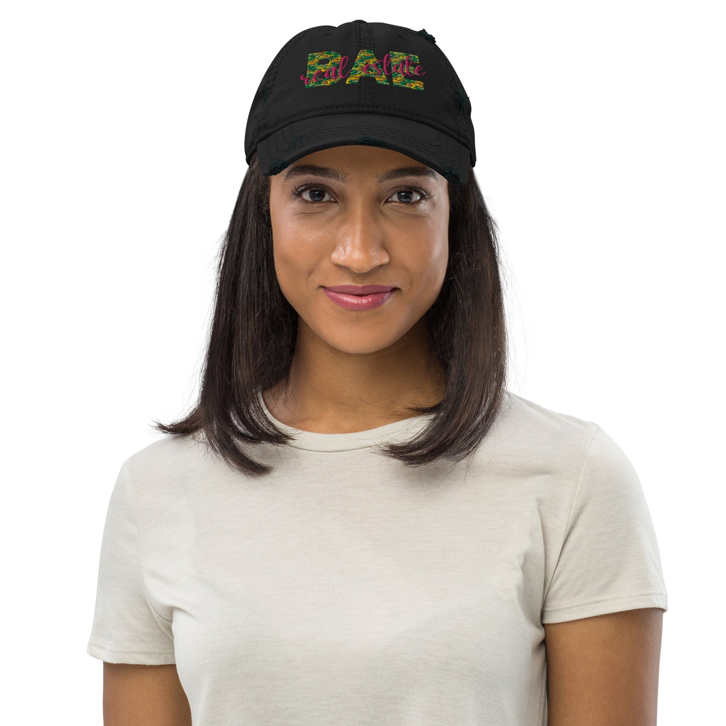 Real Estate Bae - Distressed Dad Hat (in black)