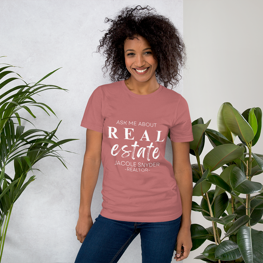 Ask Me About Real Estate Shirt - Pink Front