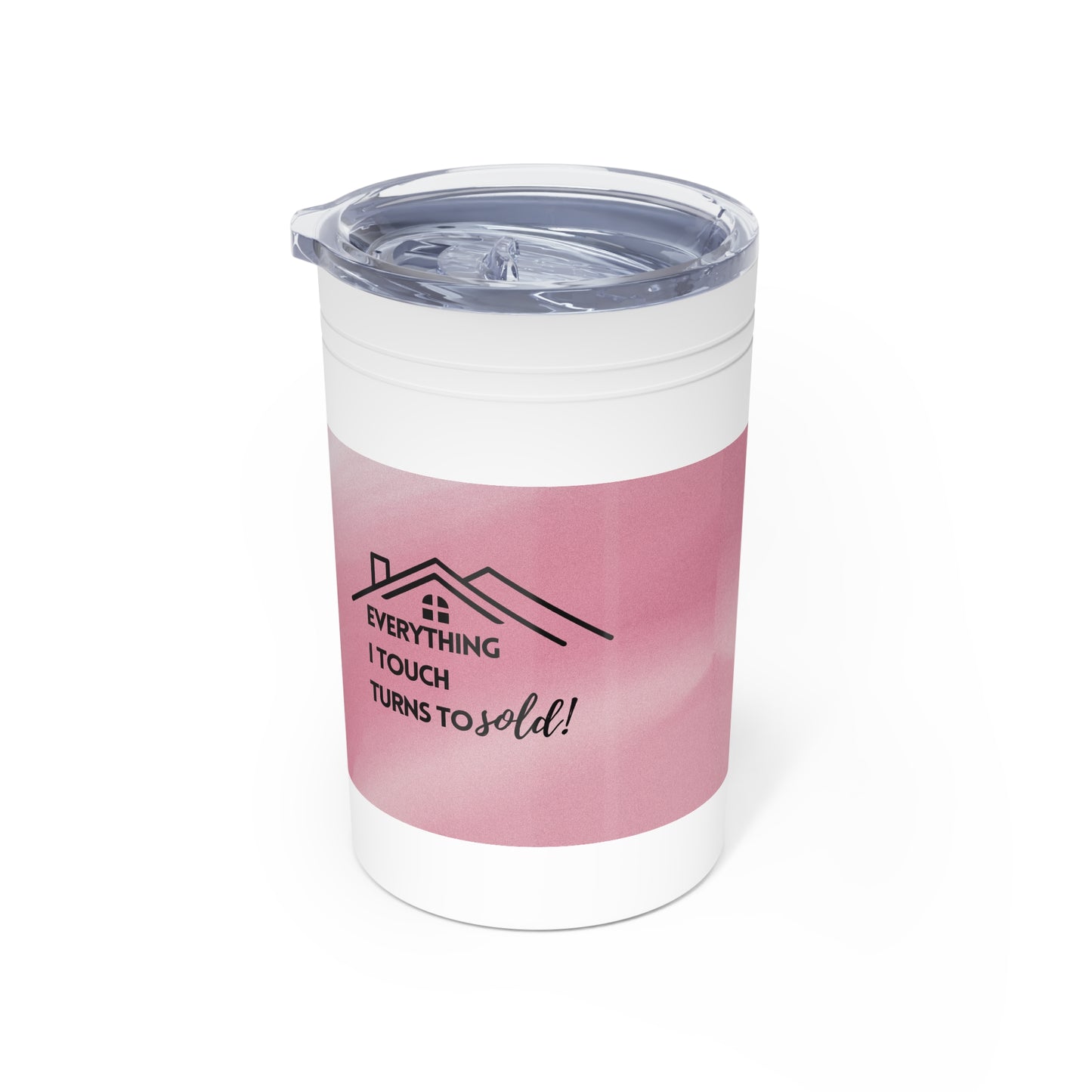 Customized Tumbler for Realtors (Vacuum Insulated in Pink Print, 11oz ) - Front