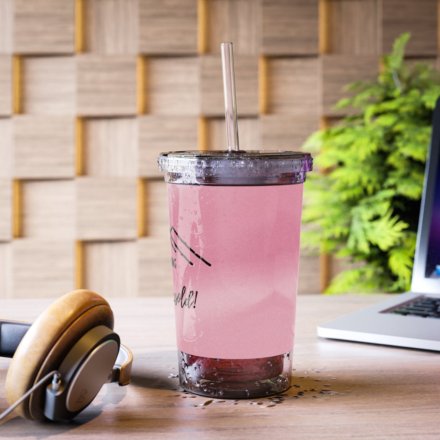 Customized Acrylic Cup for Realtors in Pink