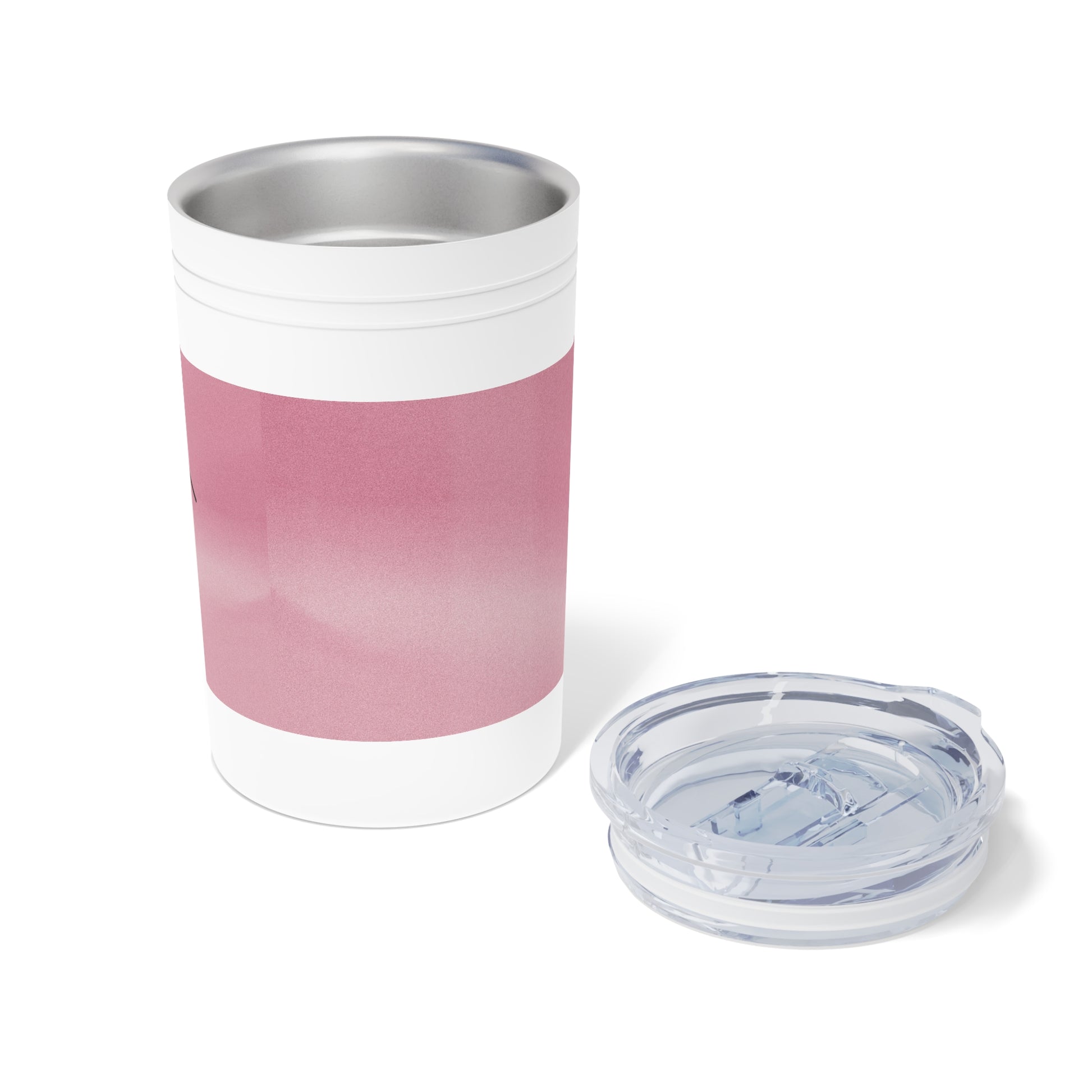 Customized Tumbler for Realtors (Vacuum Insulated in Pink Print, 11oz ) - Open Lid