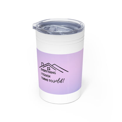 Customized Tumbler for Realtors (Vacuum Insulated in Purplse Print, 11oz ) - Front