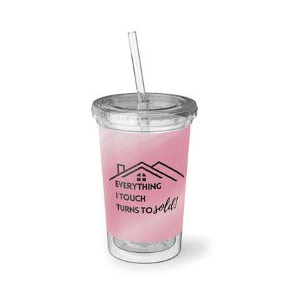 Customized Acrylic Cup for Realtors in Pink