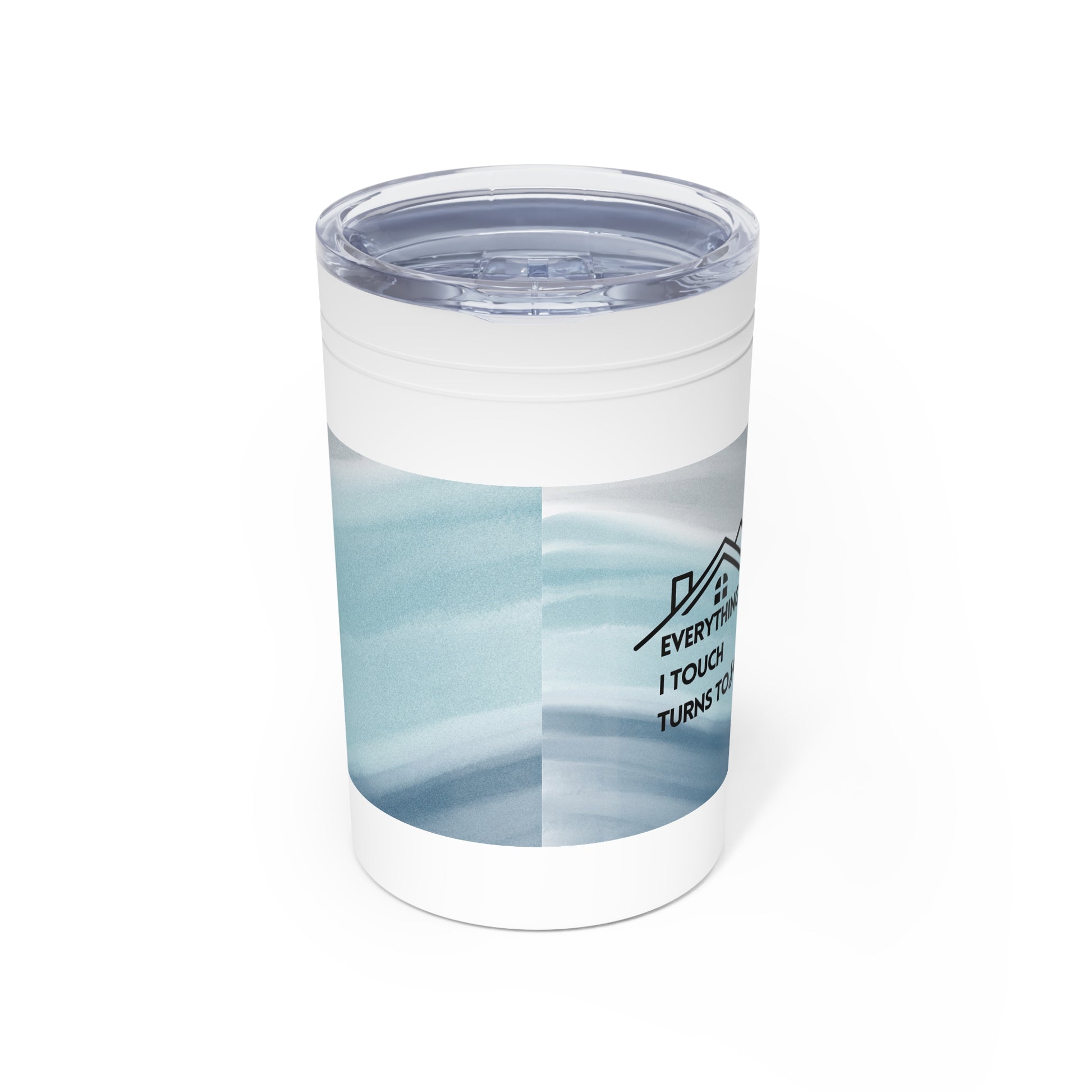 Customized Tumbler for Realtors (Vacuum Insulated in Blue and Gray, 11oz ) - Right