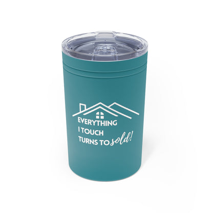 Customized Tumbler for Realtors (Vacuum Insulated in Turquoise, 11oz ) - Front