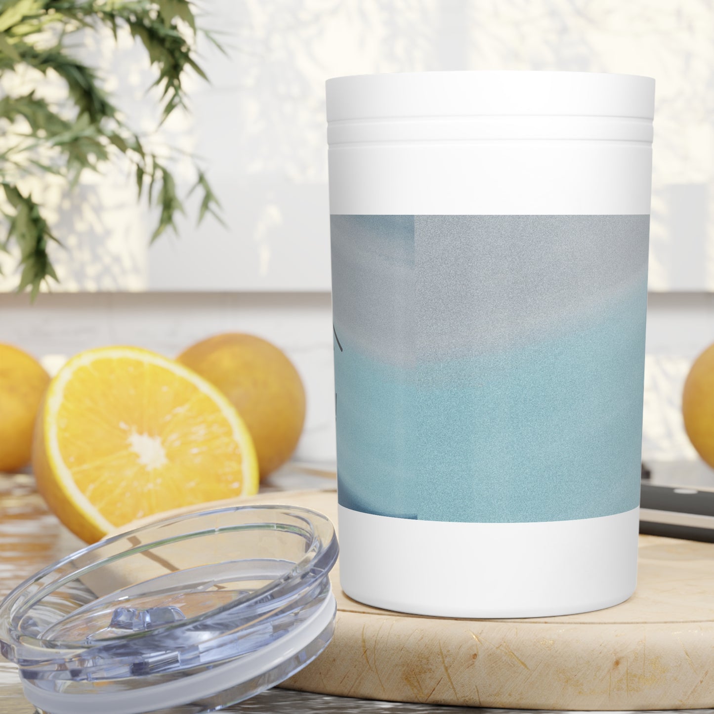 Customized Tumbler for Realtors (Vacuum Insulated in Blue and Gray Print, 11oz )